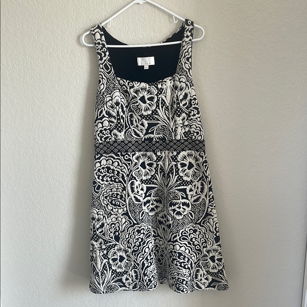 Anthropologie Black and White Floral Dress